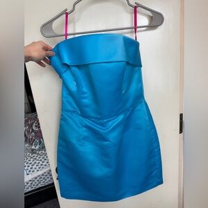 Betsey Johnson Strapless Dress in Bright Blue